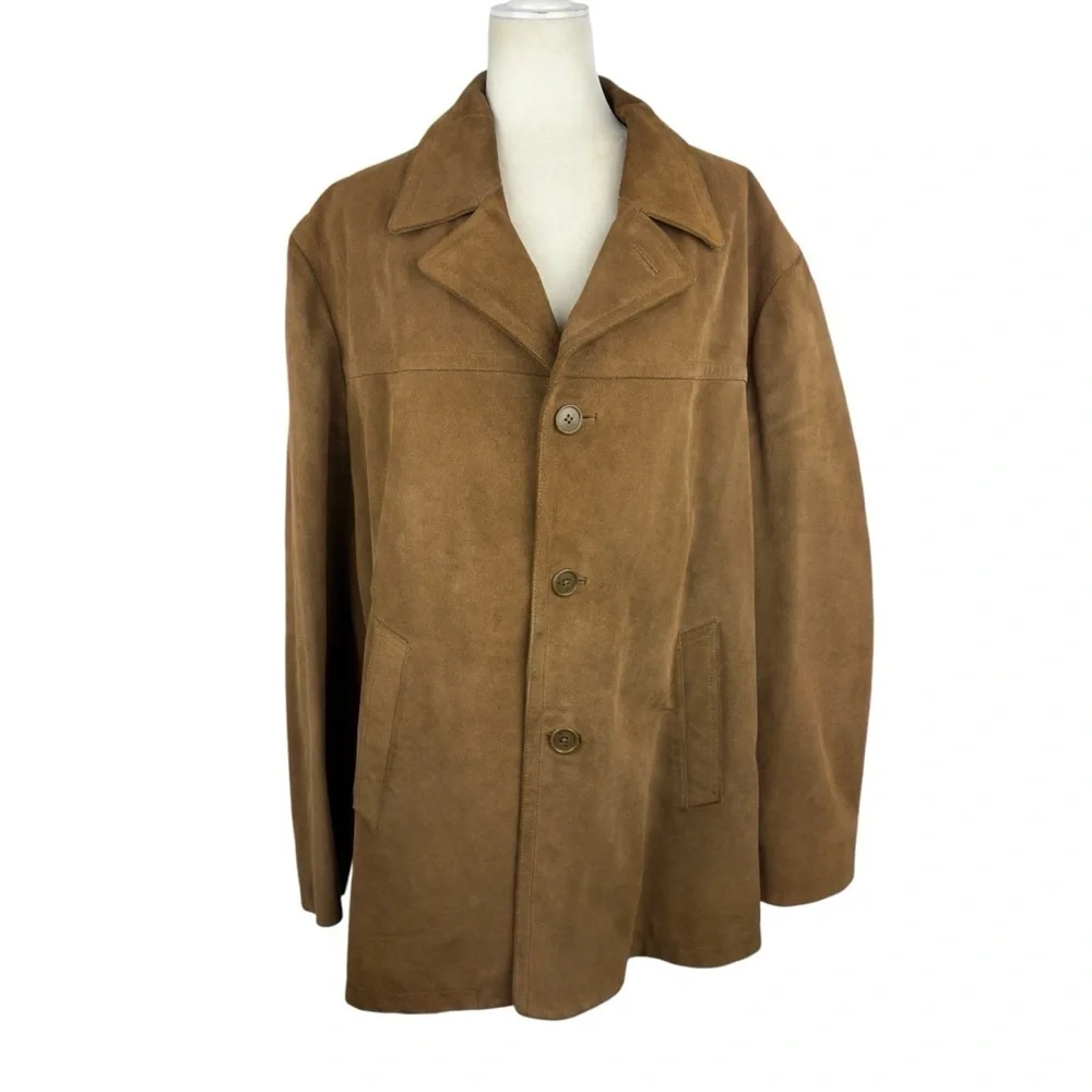J Crew Vintage Heavy Duty Suede Leather Hunting Brown Jacket Thinsulate Large